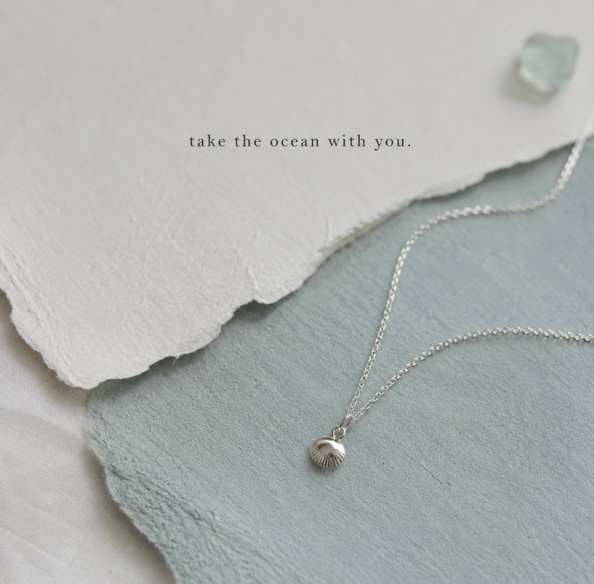 Tiny Sterling Silver Scallop Shell Necklace