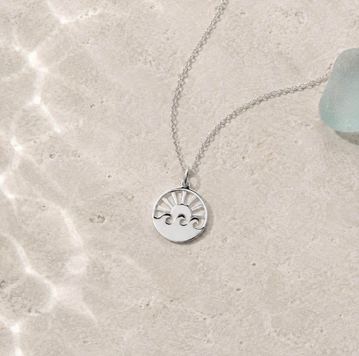 Sterling Silver Ocean Sunrise Necklace