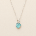 Aqua Chalcedony Heart Necklace