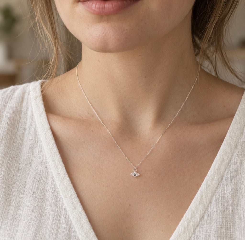 Sterling Silver Clear Quartz Double Point Necklace