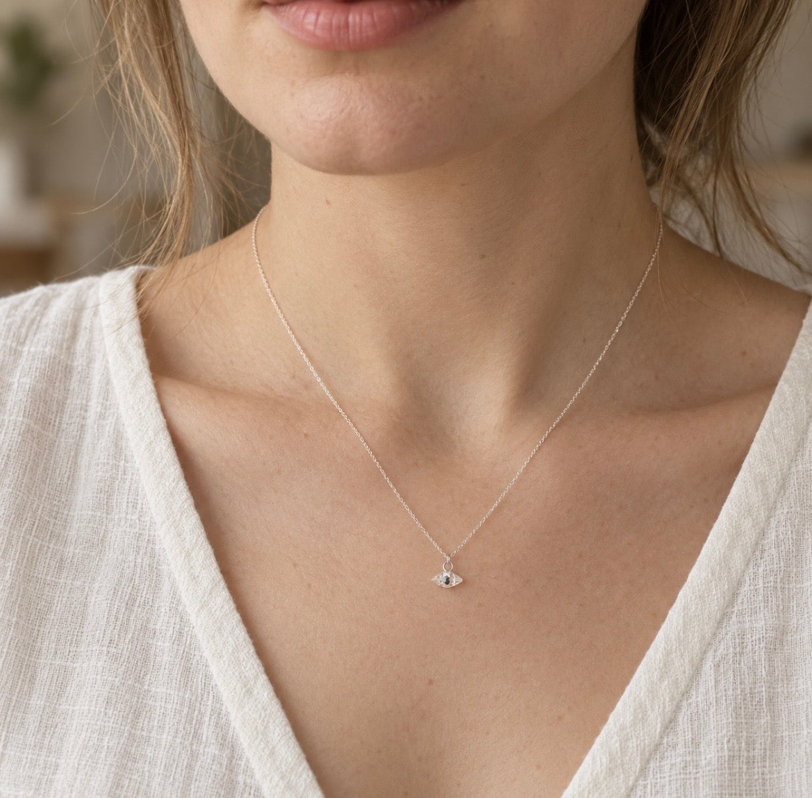 Sterling Silver Clear Quartz Double Point Necklace