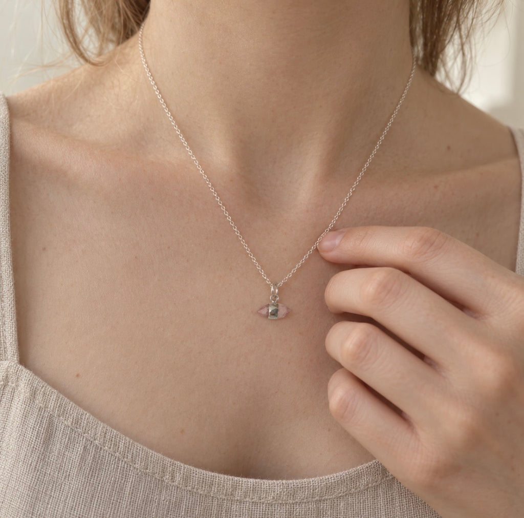 Rose Quartz Double Point Necklace