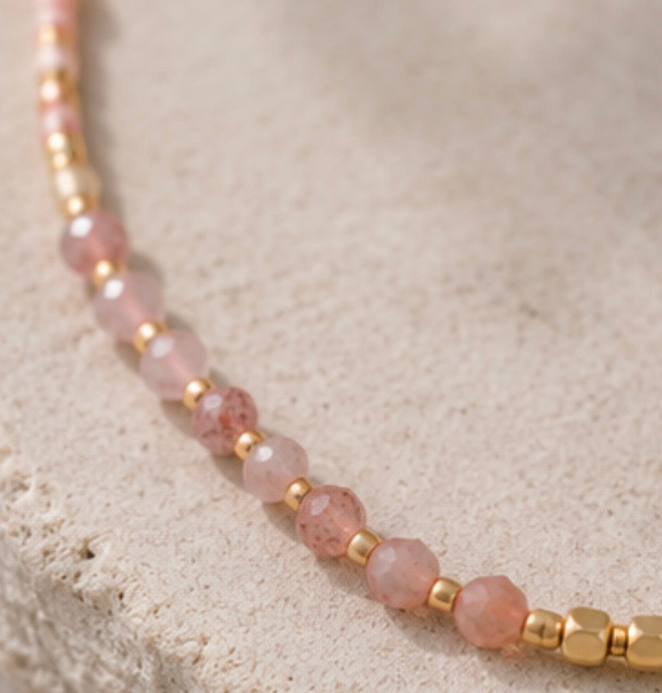 Pink Tourmaline & Amethyst Love Bracelet