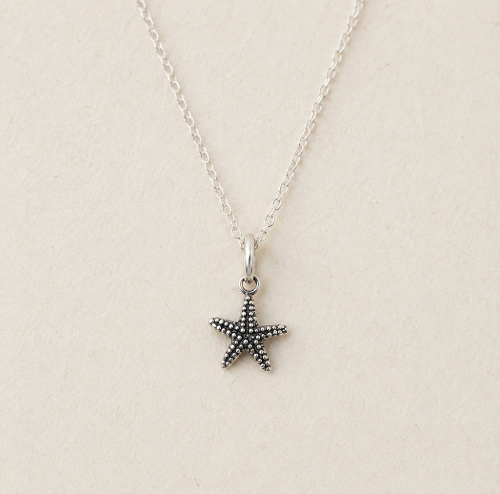 Tiny Silver Starfish Necklace