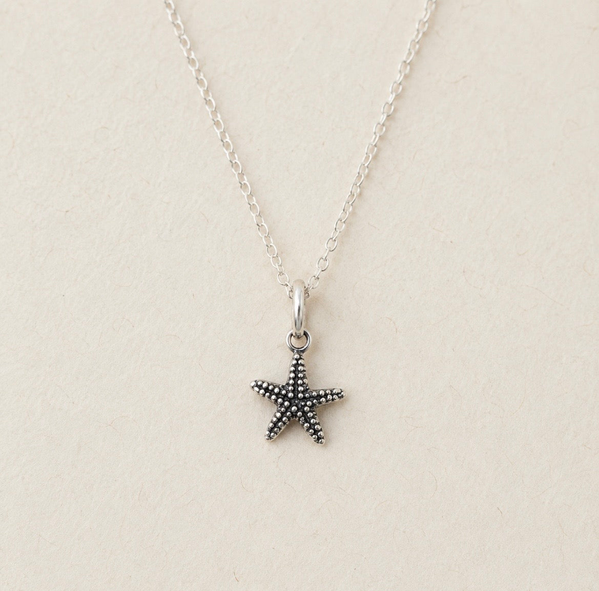 Tiny Silver Starfish Necklace