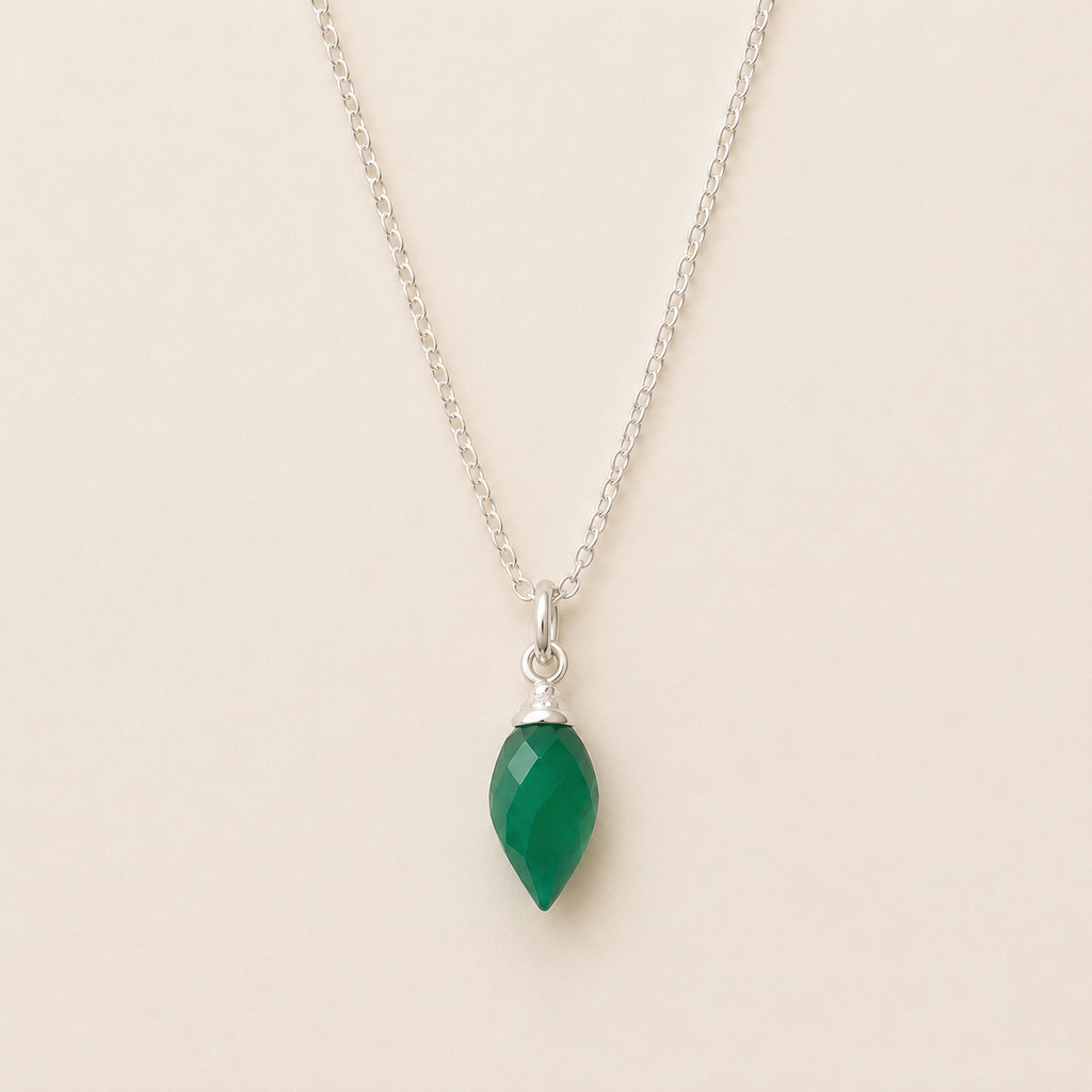 Green Agate Drop Necklace