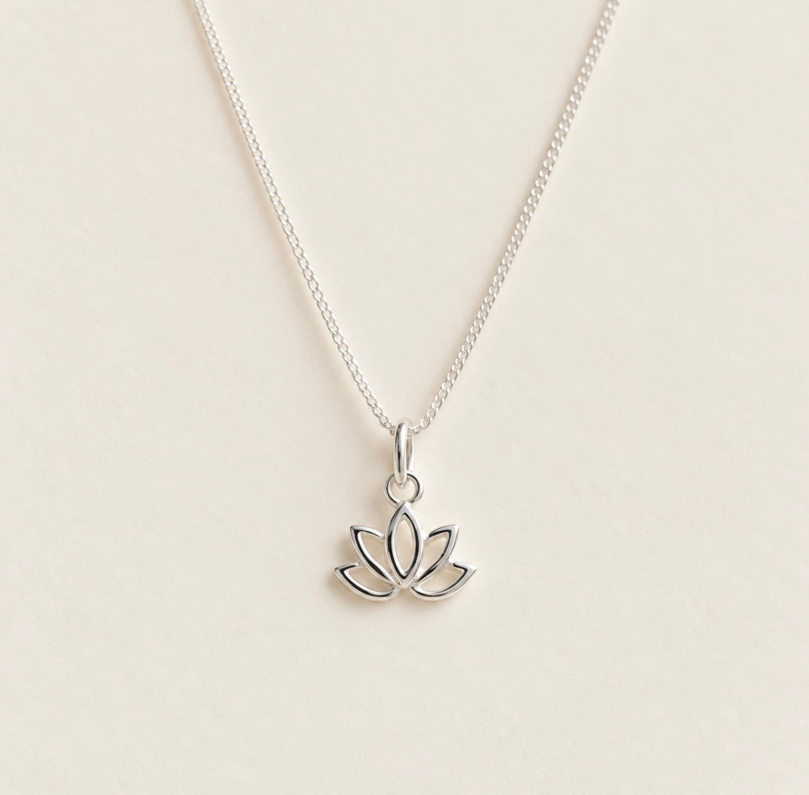 Tiny Sterling Silver Lotus Necklace