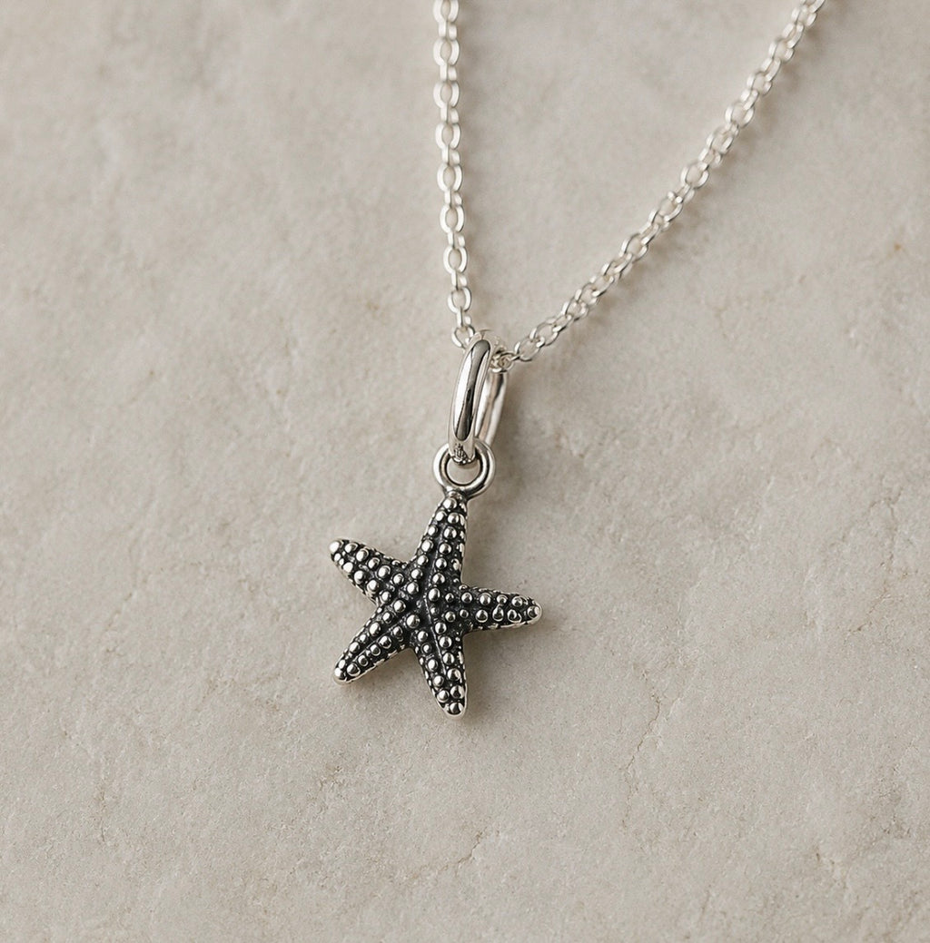 Tiny Silver Starfish Necklace