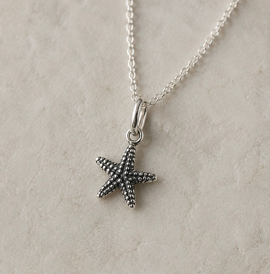 Tiny Silver Starfish Necklace