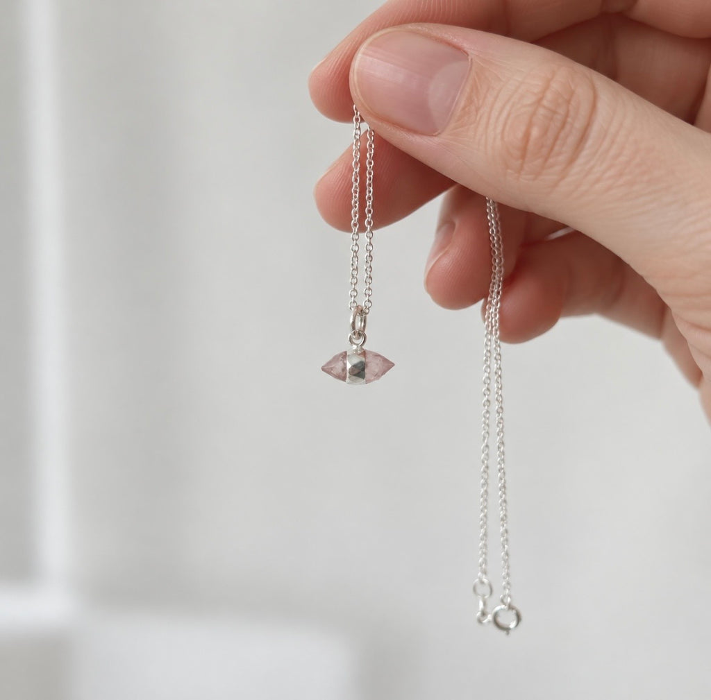 Rose Quartz Double Point Necklace