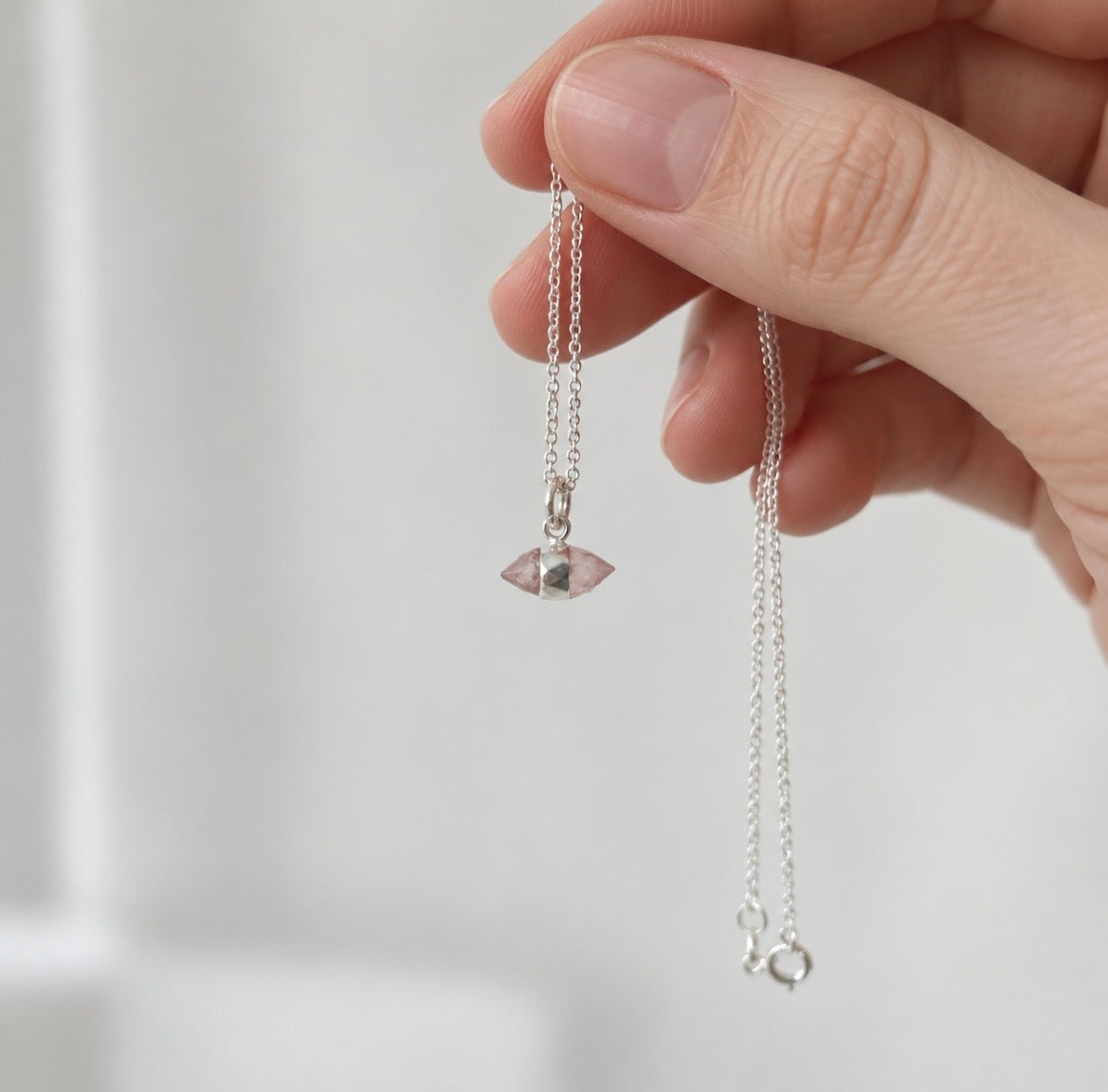 Rose Quartz Double Point Necklace