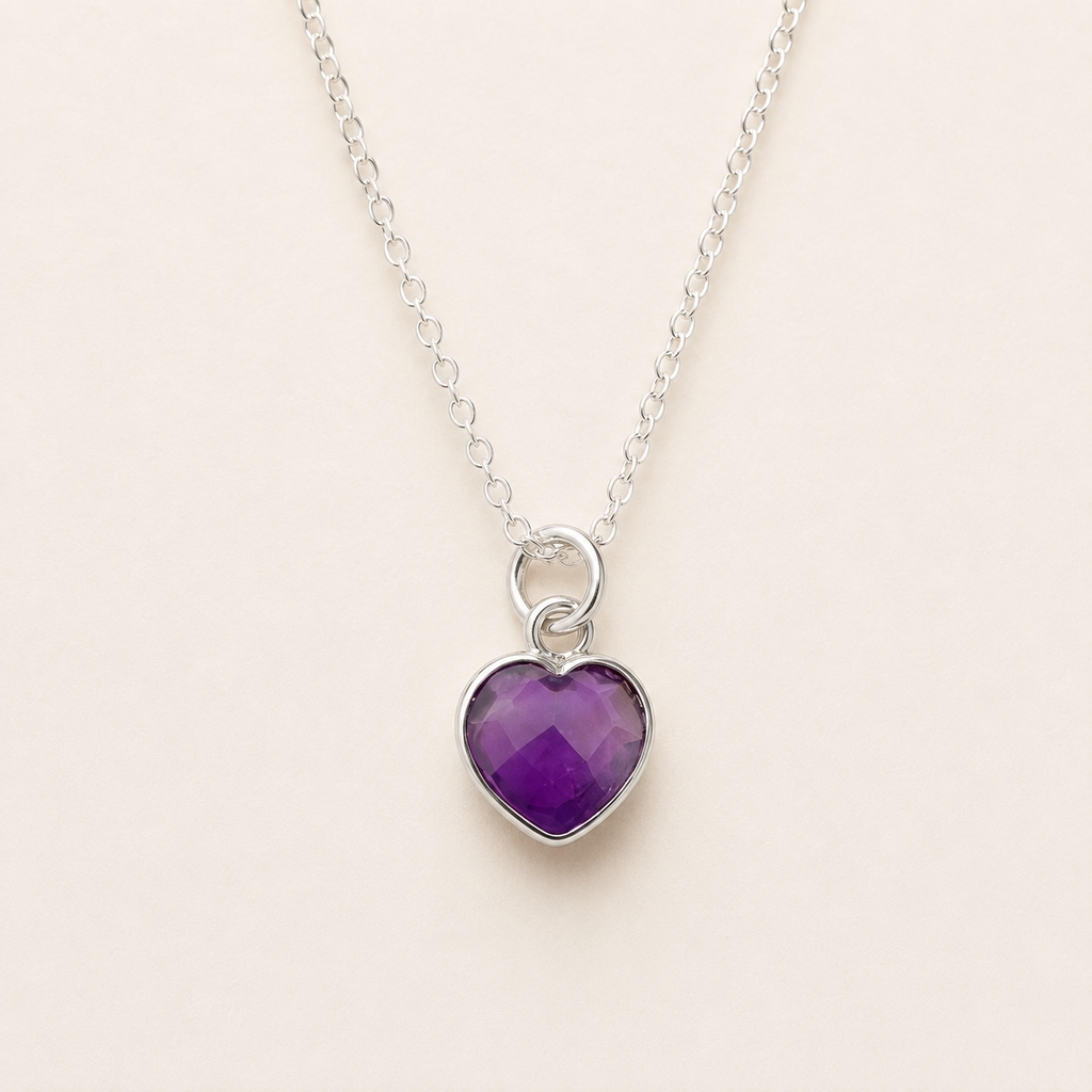 Amethyst Heart Necklace