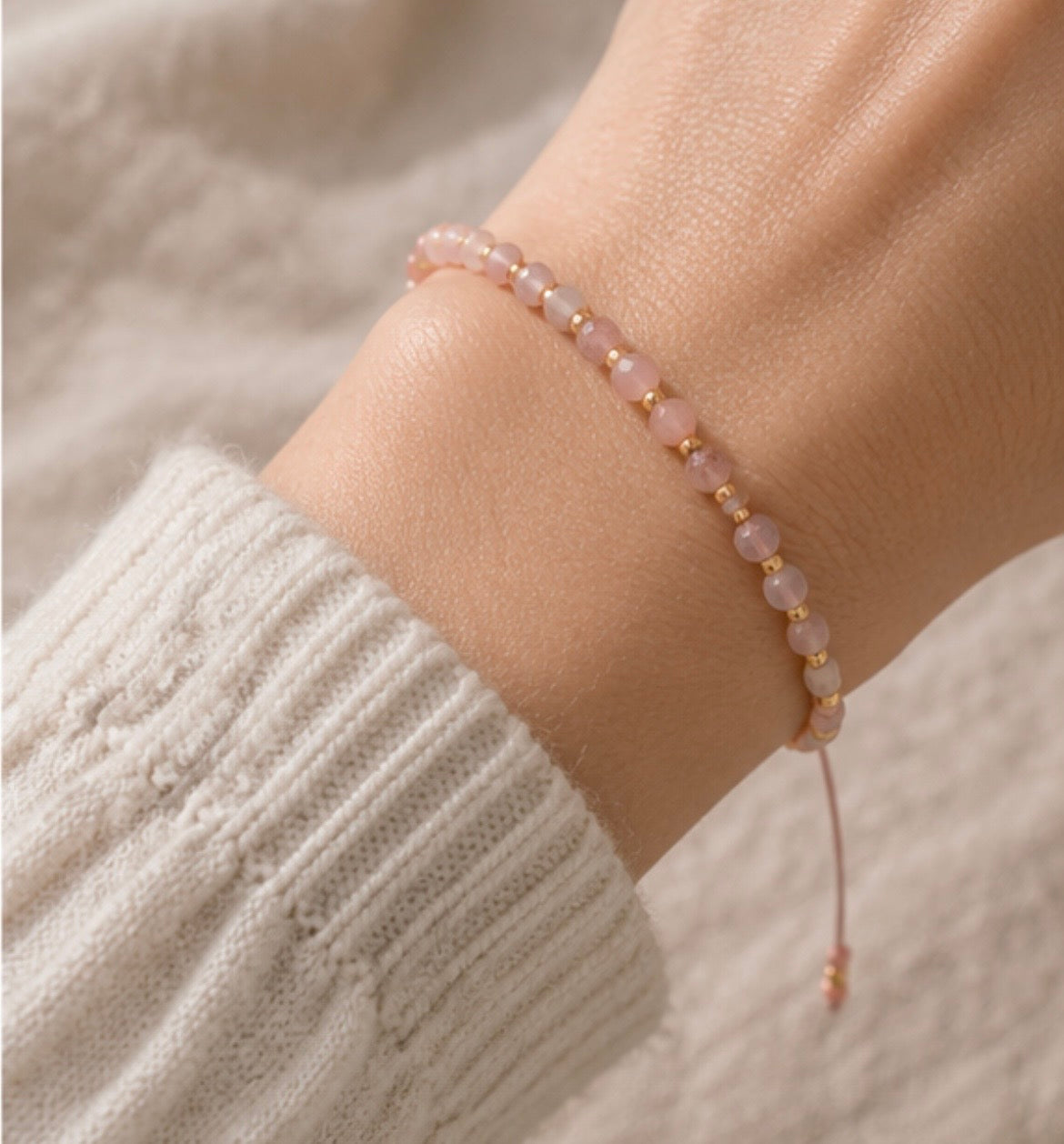 Pink Tourmaline & Amethyst Love Bracelet