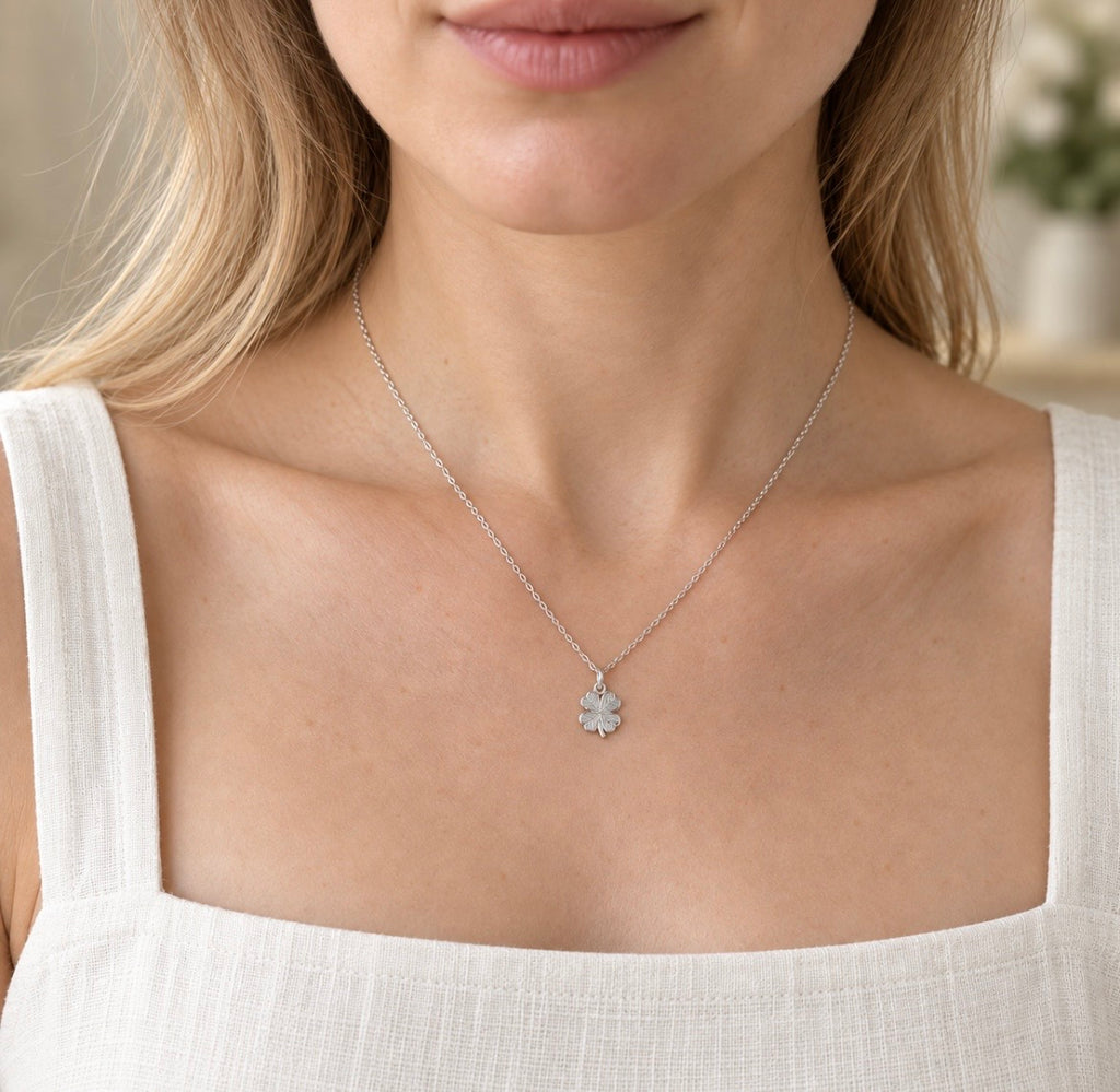 Sterling Silver Four Leaf Clover Necklace