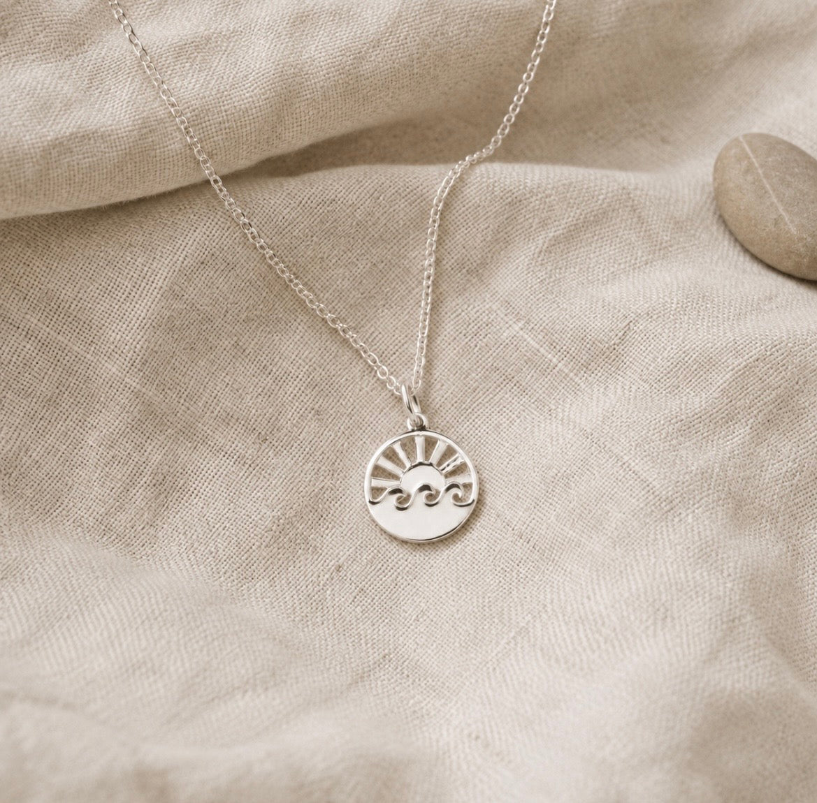 Sterling Silver Ocean Sunrise Necklace