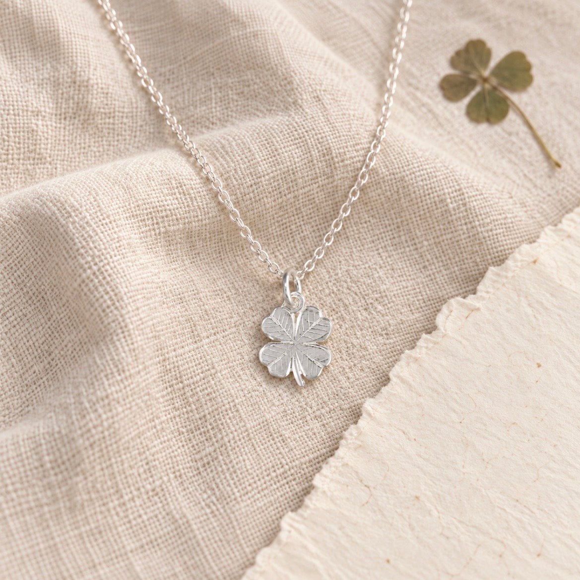 Sterling Silver Four Leaf Clover Necklace