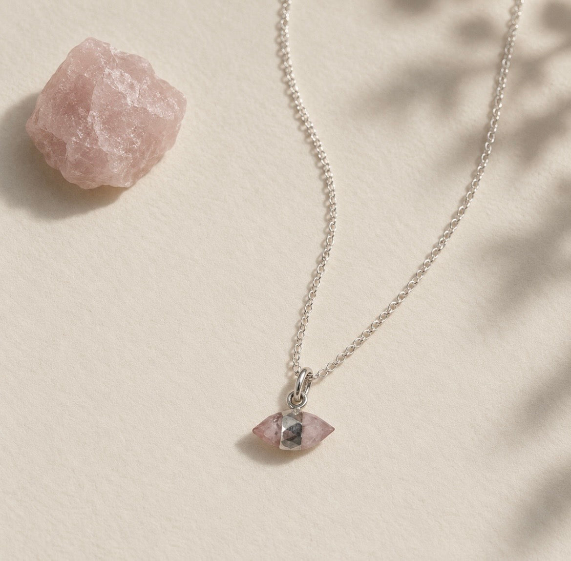 Rose Quartz Double Point Necklace