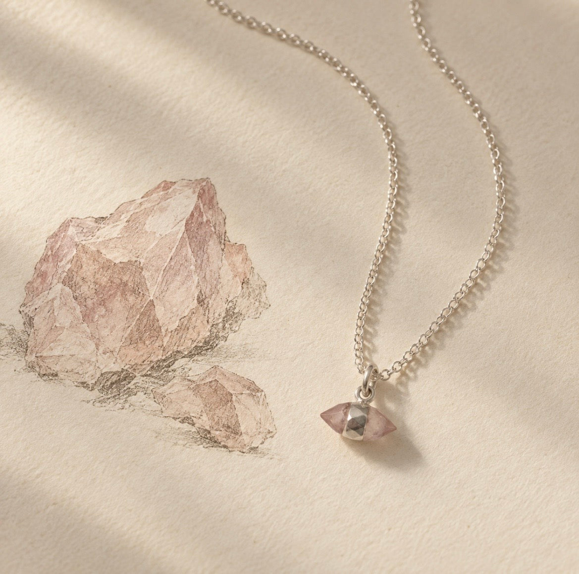 Rose Quartz Double Point Necklace