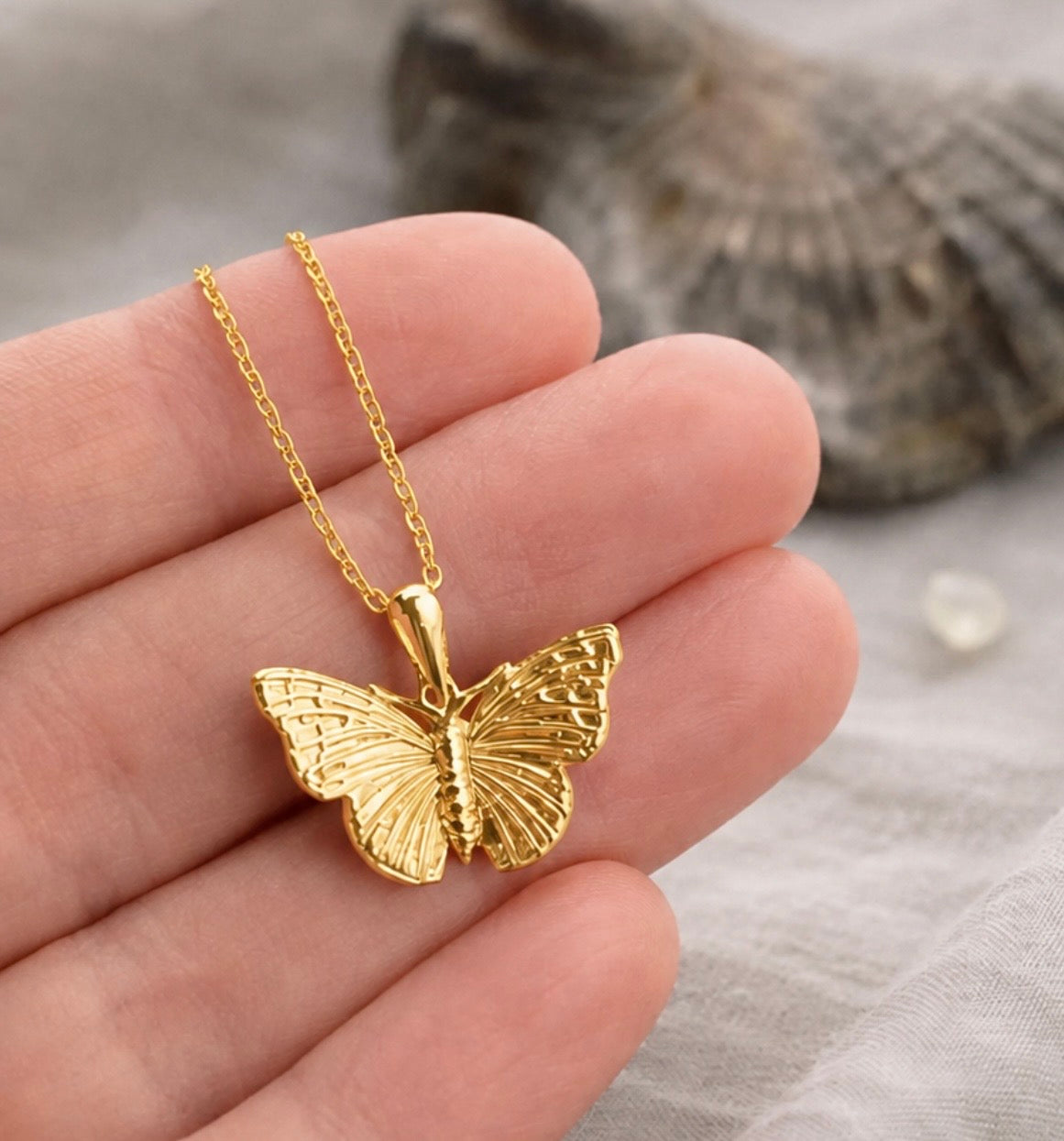 Gold Vermeil Butterfly Necklace