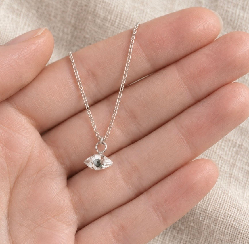 Sterling Silver Clear Quartz Double Point Necklace