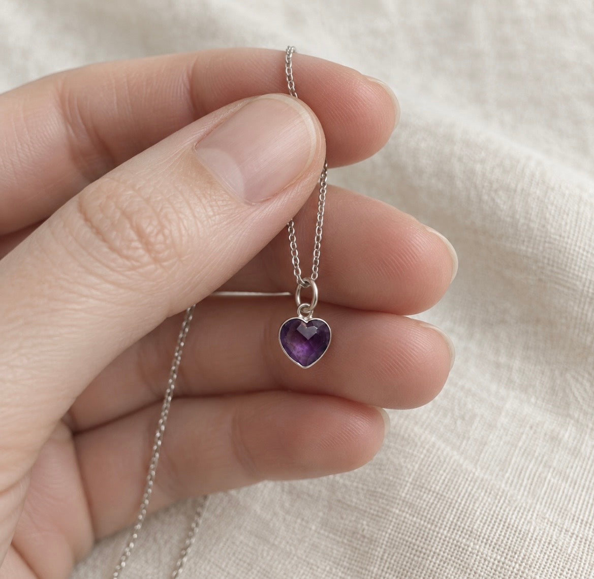 Amethyst Heart Necklace