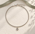 Silver Ammonite Charm Rope Bracelet