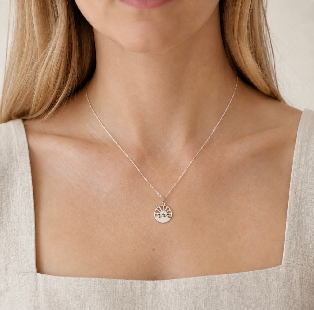 Sterling Silver Ocean Sunrise Necklace