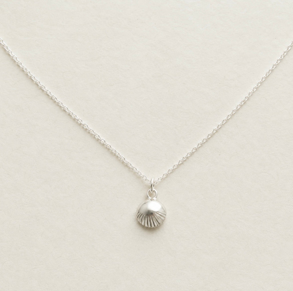 Tiny Sterling Silver Scallop Shell Necklace