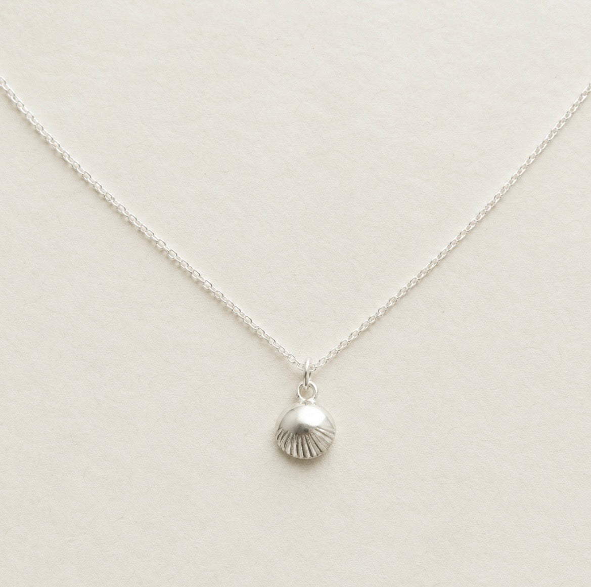 Tiny Sterling Silver Scallop Shell Necklace