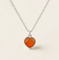 Silver Carnelian Heart Necklace