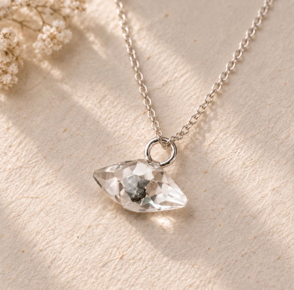 Sterling Silver Clear Quartz Double Point Necklace
