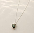 Sterling Silver Labradorite Crescent Moon Necklace