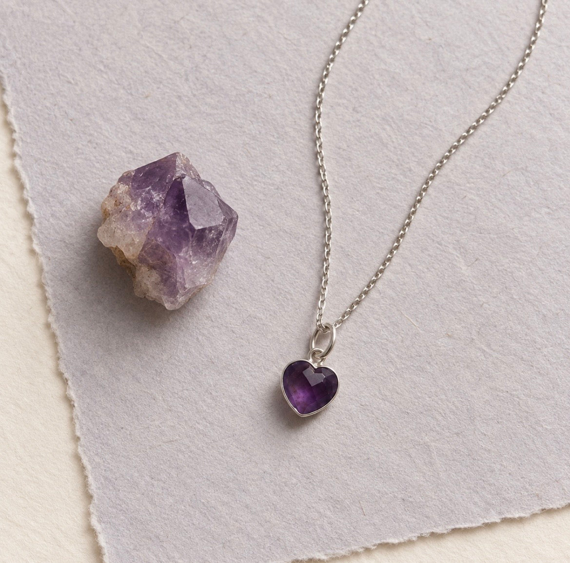 Amethyst Heart Necklace