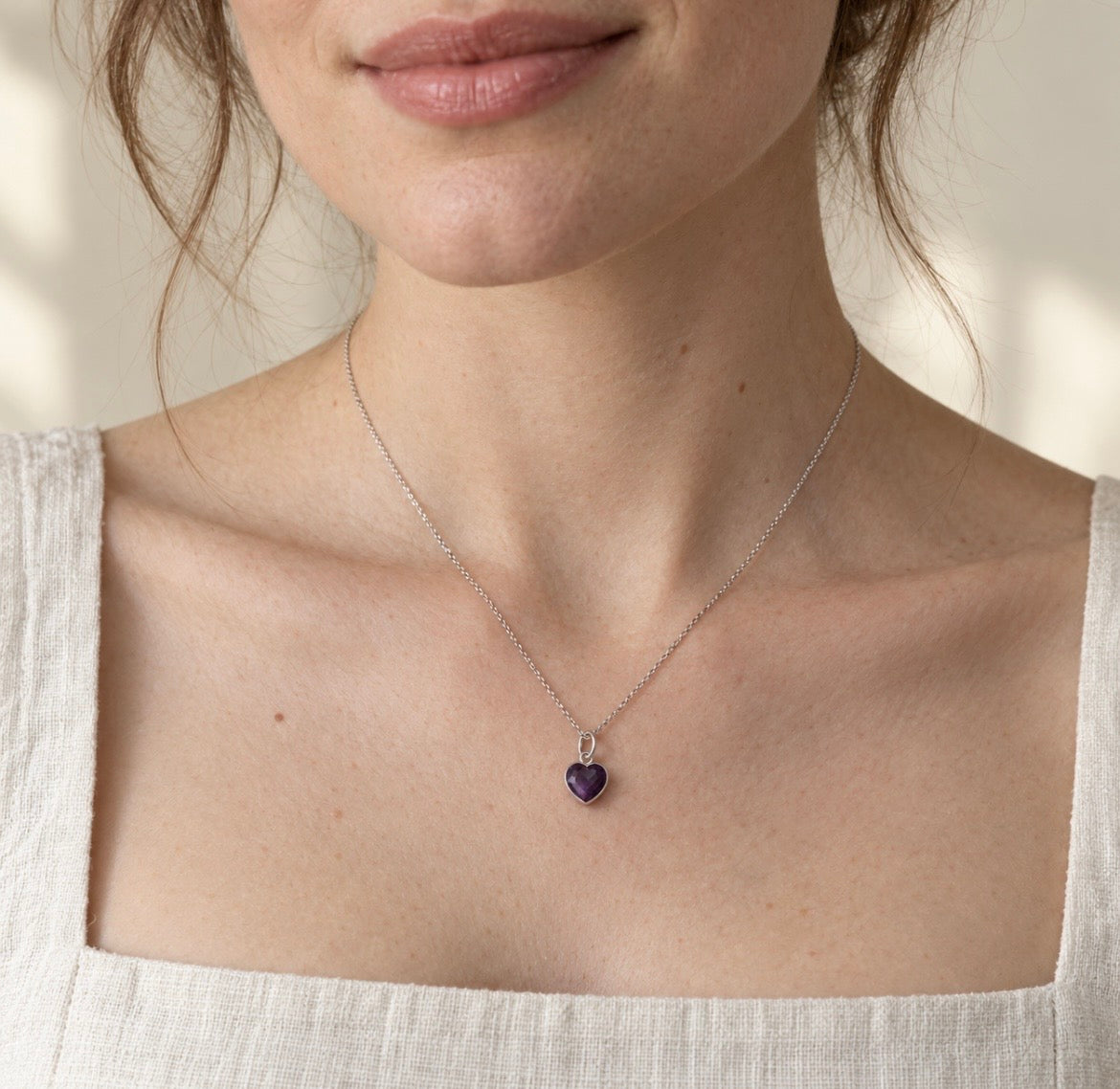 Amethyst Heart Necklace