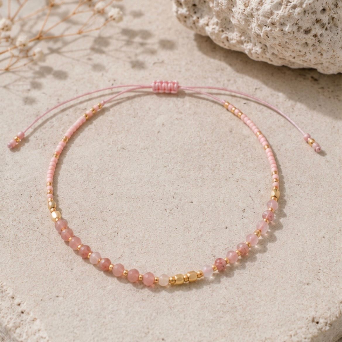 Ruby Quartz & Sunstone Energy Bracelet