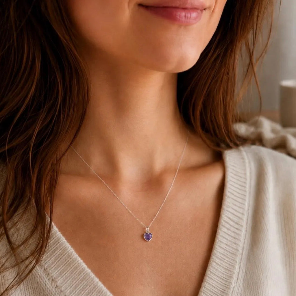Amethyst Heart Necklace