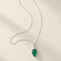 Green Agate Necklace Sterling Silver Pendant