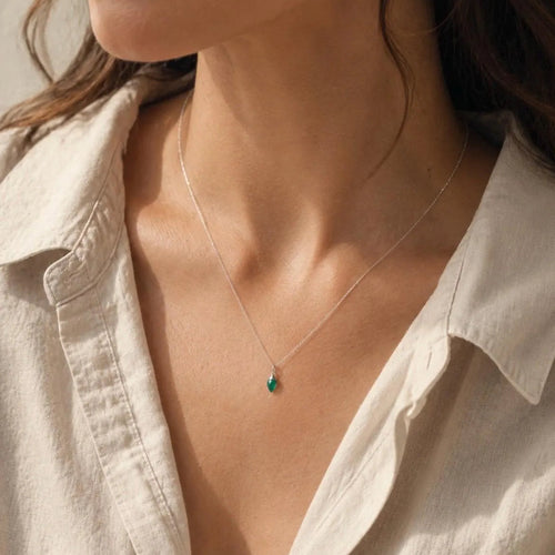 Green Agate Drop Necklace