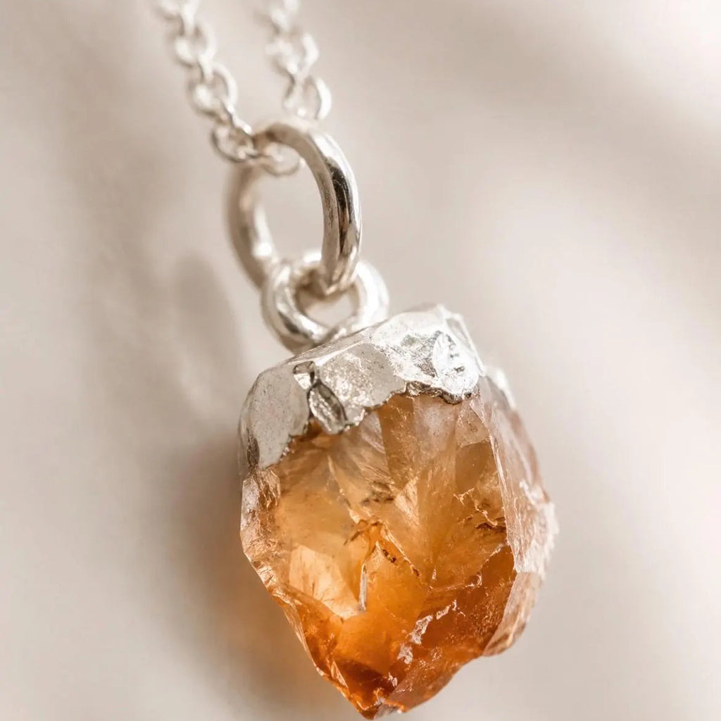 Raw Citrine Crystal Necklace