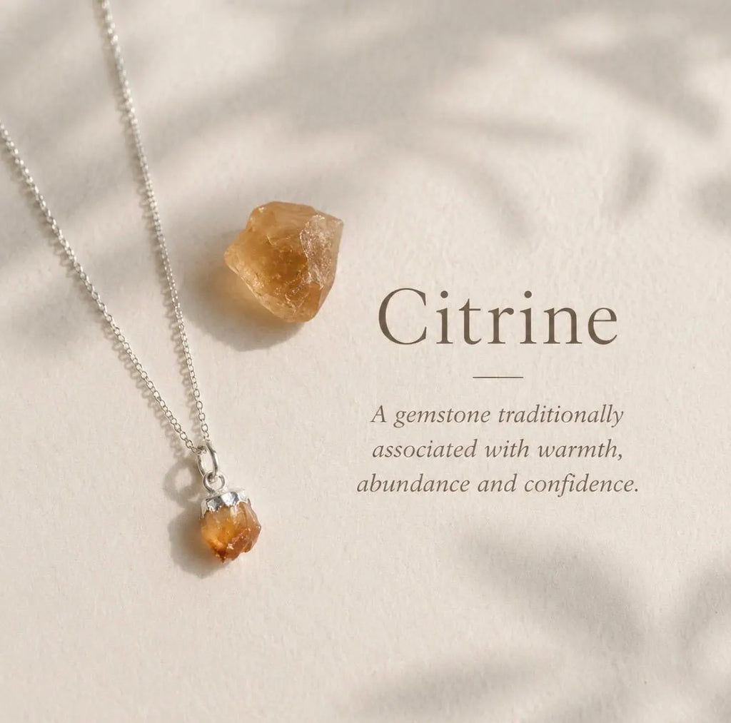 Raw Citrine Crystal Necklace