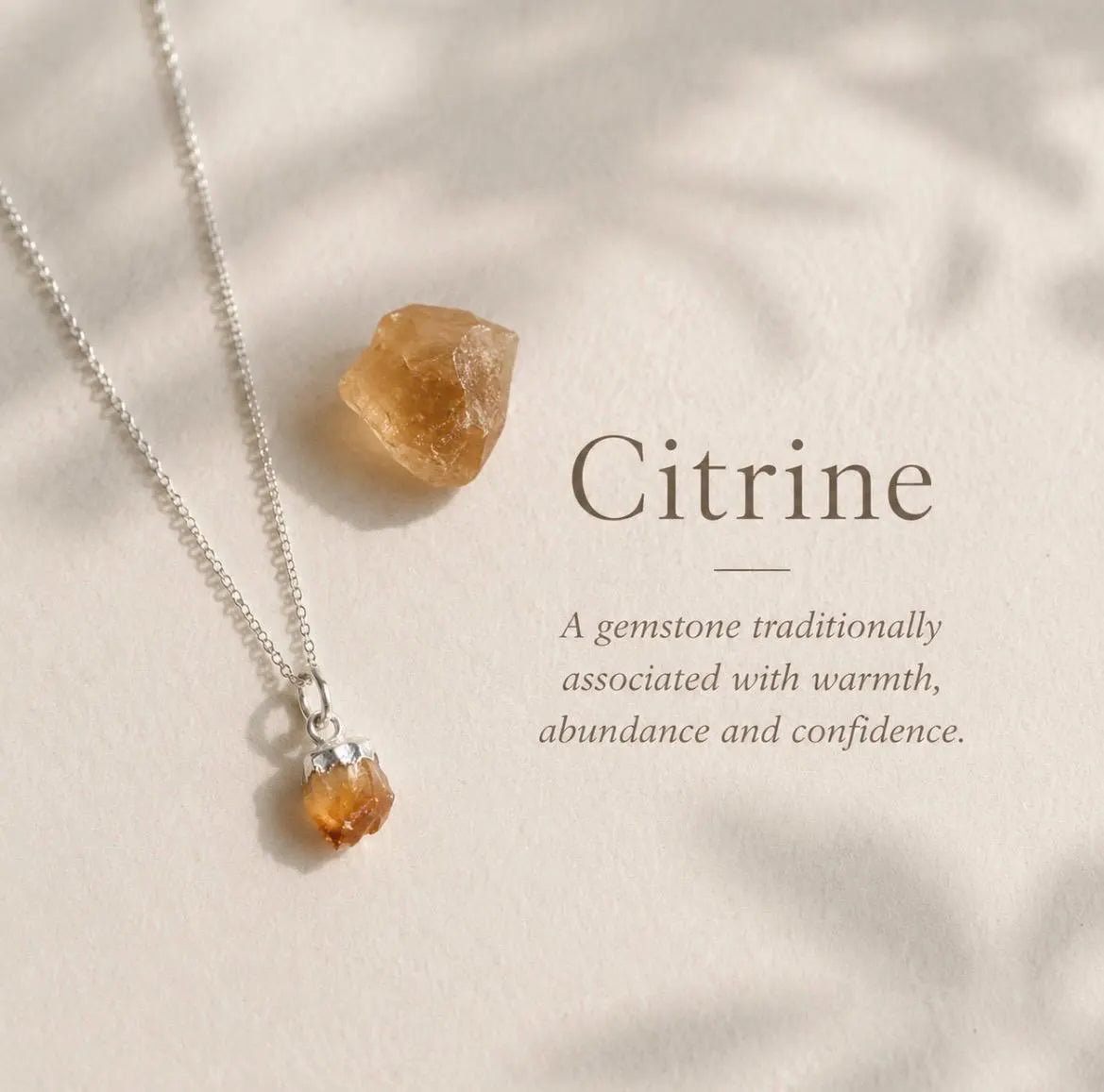 Raw Citrine Crystal Necklace
