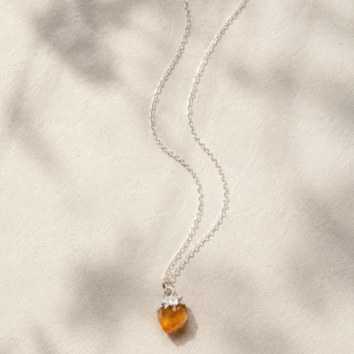Raw Citrine Crystal Necklace