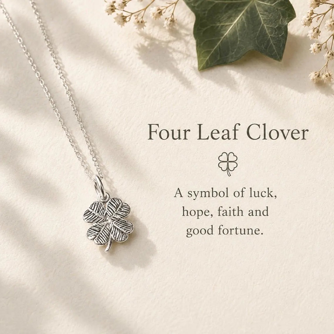 Sterling Silver Four Leaf Clover Pendant