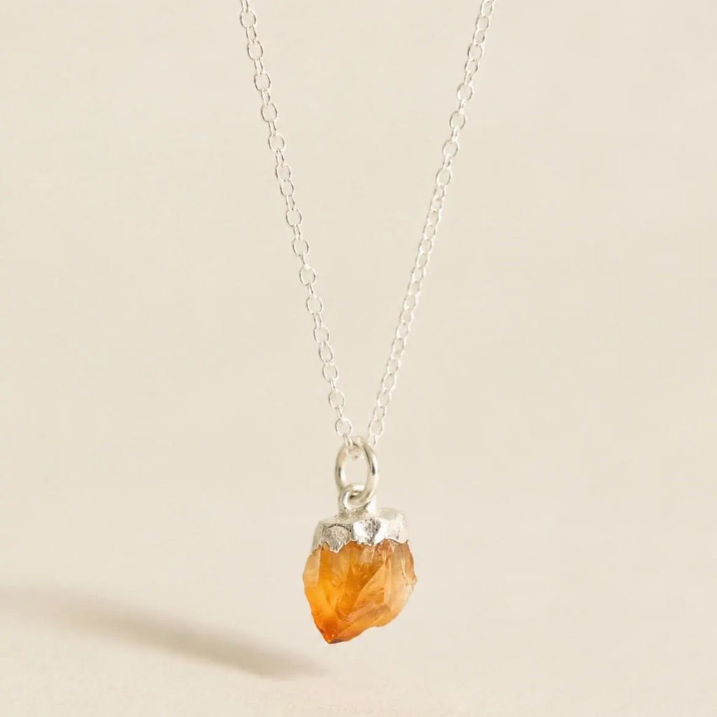 Raw Citrine Crystal Necklace