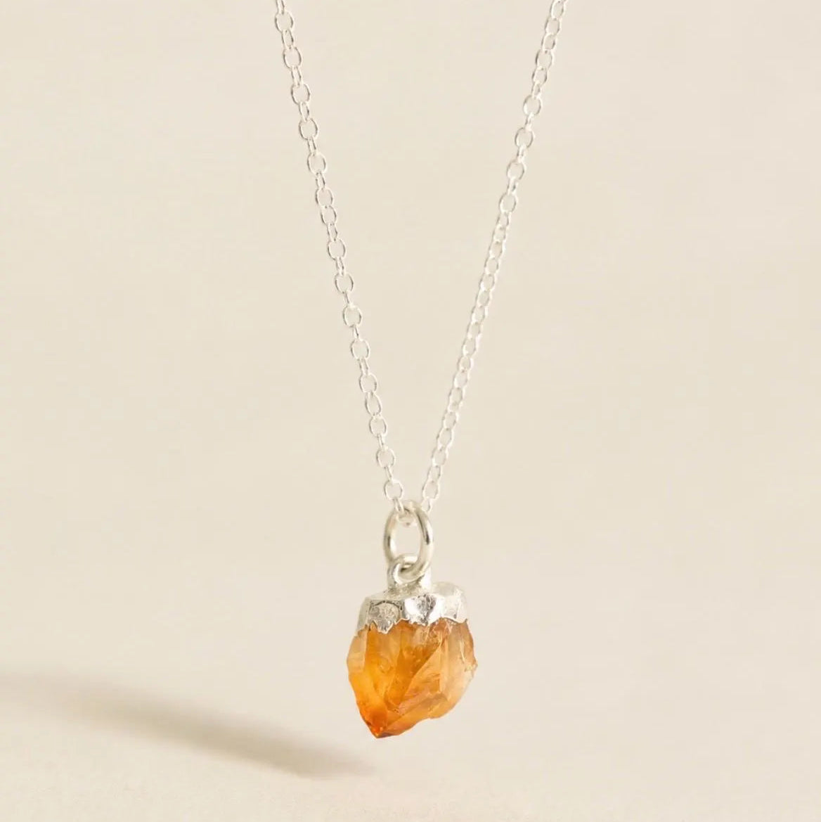 Raw Citrine Crystal Necklace