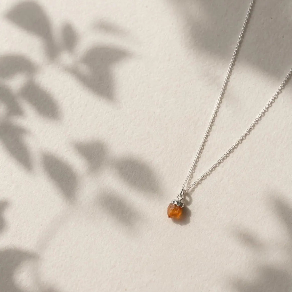 Raw Citrine Crystal Necklace