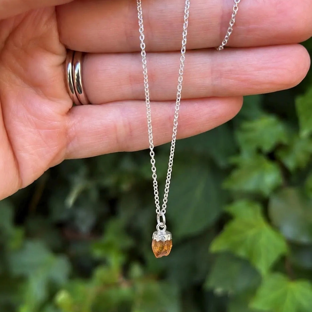 Raw Citrine Crystal Necklace