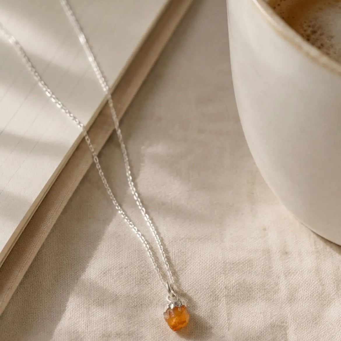 Raw Citrine Crystal Necklace