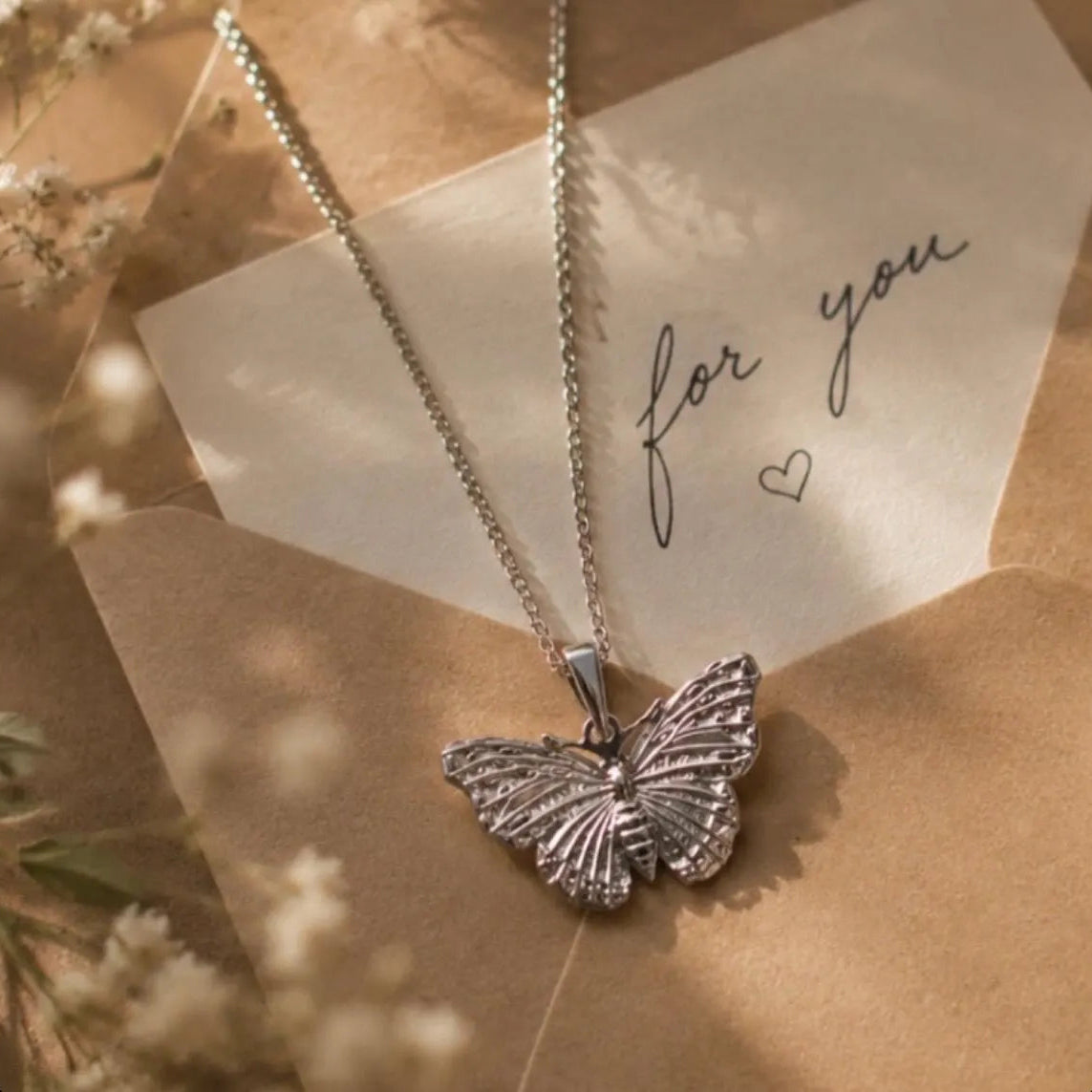 sterling silver butterfly pendant