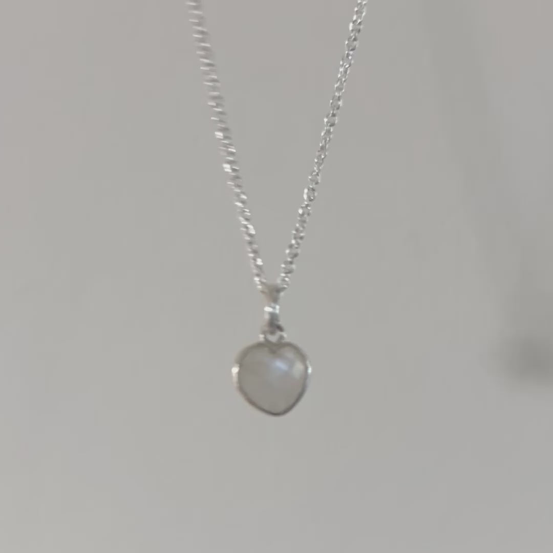tiny moonstone heart pendant
